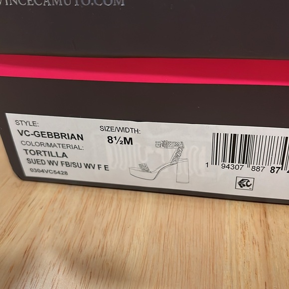 Vince Camuto platform chunky heel TAN SUEDE 8.5 - Picture 3 of 3